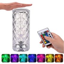 Minkurow Led-kristall-tischlampe, Moderne, Kreative, Verstellbare Acryl-diamant-nachttischlampe [16 Farben Und 4 Modi] Mit Fernbedienung, Rgb-