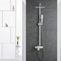 Duscharmatur Weiß Duschsystem Rainshower Regendusche Duschset Brausegarnitur Mit Duschkopf Und Handbrause Dusche Armatur Mit Überkopfbrause Für 