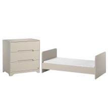 Mitwachsendes Babybett 70x140 Und Kommode Mit 3 Schubladen Vox Ova Beige