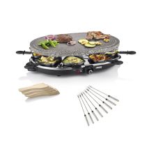 Setpoint - Raclette Für 8 Personen Ovaler Steingrill Mit Teppan Gabeln 1200watt