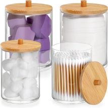 Flyme - Ymyny 4pcs Cotton Swab Dispenser Acrylic Organizer Cotton Pad Box Cotton Ball Holder For Cosmetic,bathroom'