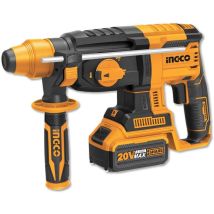 Ingco Martillo Con Batería De Litio, 20v, 2 Bat 4ah + Cargador + Maletín Crhli2201