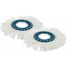 Rosemary - Pack Of 2 Clean Twist Disc Mop Replacement Heads Ideal For Tile & Stone Floors Water & Dirt Absorbing Microfiber Replacement Mops White
