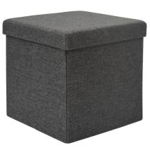 Dunedesign Poggiapiedi A Cubo 38cm Apribile Contenitore Sgabello Quadrato Imbottito Pieghevole Pouf Con Vano Per Riporre Oggetti Contiene 42l Grigio
