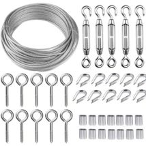 Gabrielle 30 M/2 Mm Edelstahl-drahtseil-set Mit Robustem M5-drahtspanner, Zaundraht-rollen-set, Kabelleitplanken-set, Gartendrahtspanner Für 