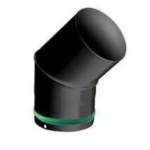 Codo Angular De 45° Para Evacuación De Humos - 0,7 Mm Esmaltado - Negro - Ø80 Joncoux