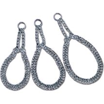 Collar de cadena doble ajustable 28-38 cm – Resistente y duradero para adiestramiento de perros