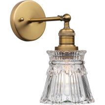 Vintage Industrielle Wandleuchte, E27, Innenbeleuchtung, Blütenblatt-streifen-glasschirm, Wandlampe Für Wohnzimmer, Schlafzimmer, Esszimmer, Spiegel