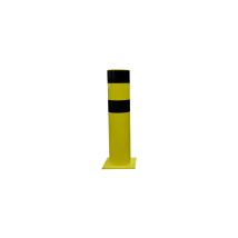 Palo Di Protezione In Acciaio Con Piastra - Tubo Ø159 Mm Nero / Giallo - H 1,18 M