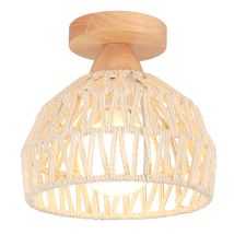 Norcks - 20cm Retro Ceiling Lamp Light Hemp Rope Braided Ceiling Light Modern Indoor Ceiling Light White