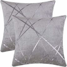 Rosemary - Silver Gray Luxury Velvet Cushion Covers Cases, Cozy Accent Cushion, Best Square Decorative Pillow Covers Couch Sofa Bed Couch 18x18 Inch 