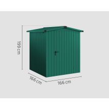 Ecostar Metallgerätehaus Made By Hörmann 166x166 Cm Gerätehaus Aus Metall In Grün, Geräteschrank Mit 0,4 Mm Wandstärke Gartenhaus