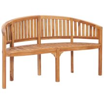 Banco De Jardín En Forma De Plátano Mobiliario De Exterior Para Terraza 151 Cm Teca Maciza 020011708