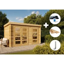Eco Set - Gartenhaus Paloma Grande Gartenhaus Aus Holz, Holzhaus Mit 28 Mm Wandstärke Blockbohlenhaus - Alpholz