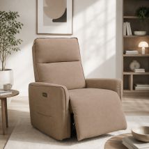Poltrona Mod. Penelope Relax Elettrico 1 Motore In Tessuto Corda Scuro