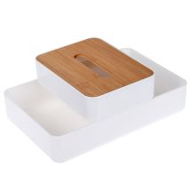 Organiseur Cosmétique Avec Couvercle En Bambou, 26 X 17 Cm