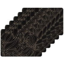 Lot De 6 Sets De Table Motif Feuillage Avec Encre Métallique Cosmo