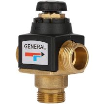 Miscelatore Termostatico Per Scaldacqua Solare In Ottone Con Filetto Maschio A 3 Vie Dn20, Miscelatore Termostatico