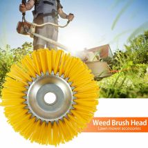 Cepillo De Nailon Para Desbrozadora - Herramienta De Jardinería - Cabezal De Desbrozadora - Orificio Interior De 25,4 Mm - Amarillo - 200 Mm
