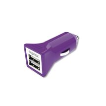 Caricatore da auto doppio USB viola – Elettricità – 8435099516187