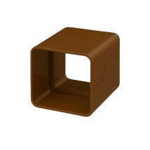 Manguito Canalón Cuadrado 70x70 Eume Blanco Pvc - Ferroplast Color: Marrón