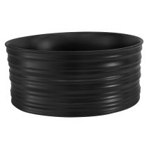 Ml-design Lavabo In Ceramica Nero Opaco Ø 41 X 18 Cm Rotondo Lavandino Da Appoggio Lavello Design Moderno Elegante Sanitari Per Bagno Scarico Standard