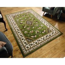 Flair Rugs - Traditional Oriental Classic Design Quality Sherborne Rug In Green 160x230 Cm (5'3''x7'7'')