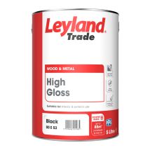 Trade High Gloss Paint - Black - 5l - Leyland
