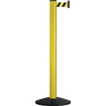 Poste De Cinturón Simple D83xh970mm Negro Cinturón Negro/amarillo Pie Vg Via Guide