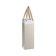 Geschenktasche aus Papier – 12 x 10 x 36 cm – Weiß mit goldfarbenen Kordeln – Ideal für Geschenke zu Weihnachten und Geburtstagen