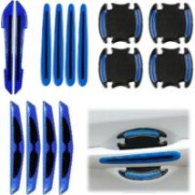 Set Mit 14 Türgriffschutzfolien, Türschutzaufklebern, Reflektierenden Türschutzfolien, Reflektierenden Warnaufklebern (blau) - Crezuo