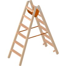 Layher - Le Holz - Stufen - Stehleiter 2x6