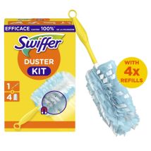 Kit Plumero Swiffer Duster con 4 Recambios – Tecnología Captura Polvo – Limpieza Eficaz