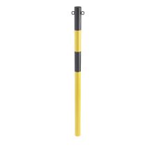 Potelet en tube d'acier galvanisé – 1000 mm – Jaune et noir – Quincaillerie – CERTEO