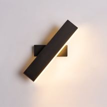 Innen-led-wandleuchte, 360 Drehbare Wandlampe Aus Metall Und Acryl, Schwarze Wandlampe Für Schlafzimmer, Wohnzimmer, Treppe, Warmes Licht 3000k - 