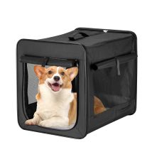 Wiltec Bolsa De Transporte Plegable Negra Mascotas Perro Gato, Talla M (58x46x53 Cm), Con Cojín