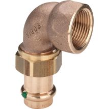 Viega Profipress Sanpress-manguito De Transición 90 Grados, D 22mm, Rp 1 Bronce Rojo O Bronce De Silicio, Latón Modelo 2255, 132637