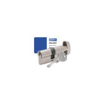 Cylindre à bouton Nickelé TESA TD5 – 30 mm – 3 clés incopiables – Certifié EN 1303 – Quincaillerie