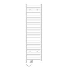 Scaldasalviette Elettrico Sahara 500x1800 Mm Bianco Connessione Laterale Curva E Asta Di Riscaldamento 900w Con Termostato E Display Digitale, 