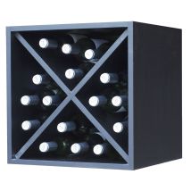 Astigarraga – Botellero Merlot 16 botellas – Tablero de melamina – Color negro – 42 x 42 x 39 cm