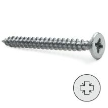 Ucafix - Tornillo Rosca Madera Cabeza Plana Pozidriv Zincado Din 7505-a Largo 50nm Diámetro 4mm (caja 500)