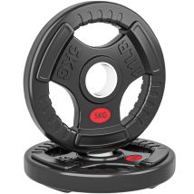 Disques De Poids - Sportnow - Lot De 2, Trous De Ø 50 Mm, 3 Poignées, Pour Entraînement Haltérophilie - Plastique - 2x5 Kg - Noir
