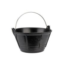 Schwarzer Italienischer Gummibehälter 10 L Mit Metallgriff.