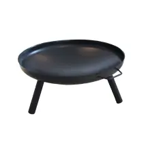Brasero Brazier Ø 60 Cm En Fer Lacké, Stable Avec Pieds Et Poignées