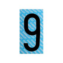Numéro d'autocollant noir série T80 – Vinyle mat 0,10 mm – Système d'alignement Letterfix – Numéro de porte