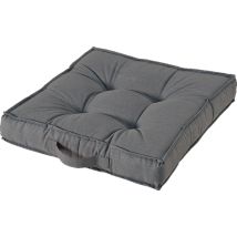 Cuscino Quadrato In Cotone Imbottito 50x50 Cm Con Maniglia Living - Grey