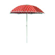 Yeppon Sonnenschirm Erdbeer-Print 180 cm Polyester Reclinierbar Mit PVC Etui