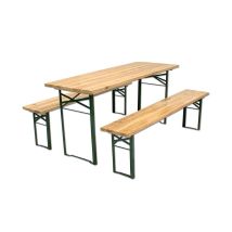 Garden - Set Birreria Legno Con Tavolo 220x70cm