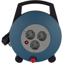 Rev Cable Box H05vv, 10 M, Petrol/black, Ip20, Triple Sockets