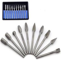 Langray - Set Di 10 Frese Rotanti In Carburo Di Tungsteno Per Utensili Rotanti Dremel, Per Foratura E Lucidatura Di Metalli - Rapanda